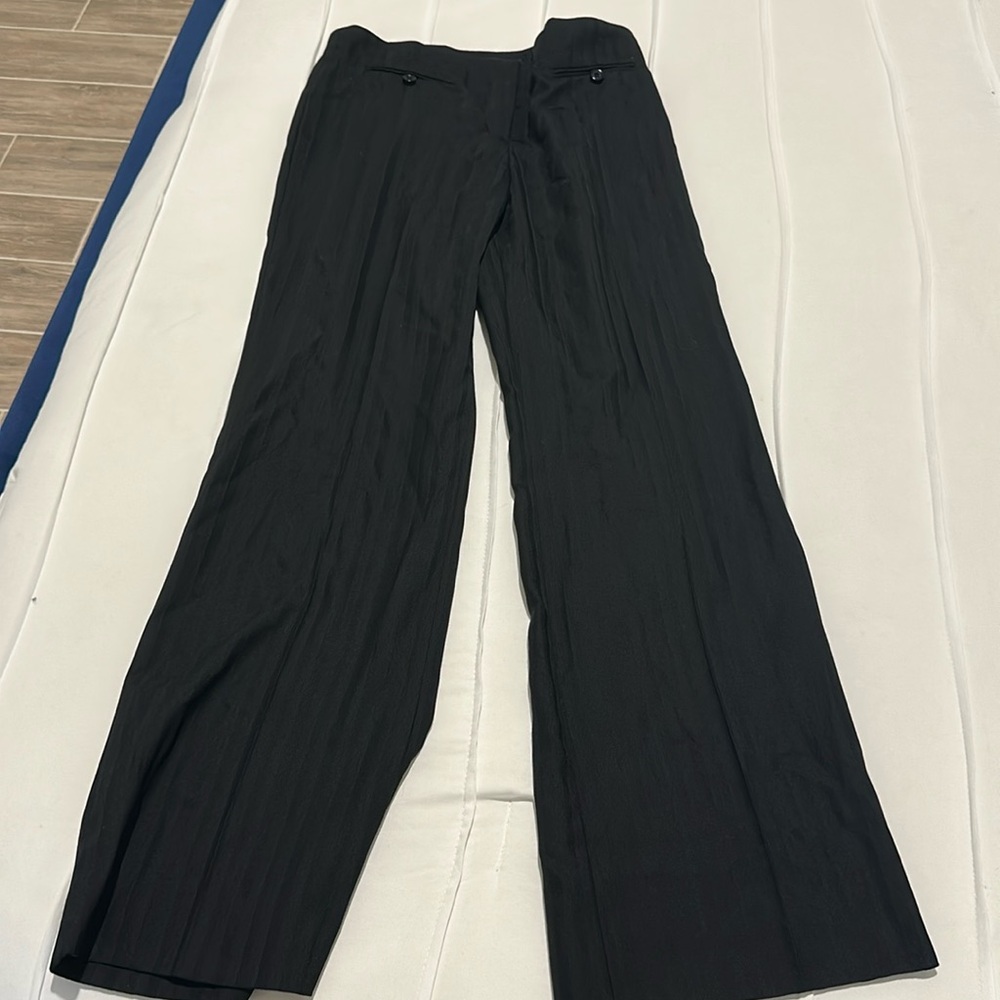 BCBG BLACK ON BLACK STRIPED DRESS PANT